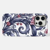 Art Nouveau Blue Pink iPhone 15 Pro Max Case iPhoneケース (裏面横)