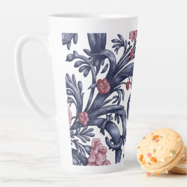 Art Nouveau Blue Pink Latte Mug カフェラテマグ