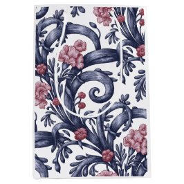 Art Nouveau Blue Pink Medium Gift Bag ミディアムペーパーバッグ