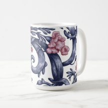 Art Nouveau Blue Pink Mug