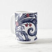 Art Nouveau Blue Pink Mug コーヒーマグカップ (正面左)