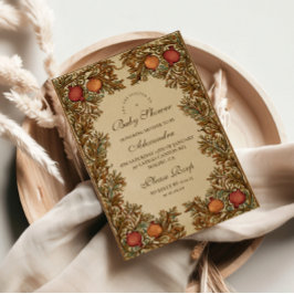 Art Nouveau Botanical Baby Shower 招待状