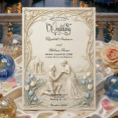 Art Nouveau Botanical Vine Proposal Wedding   招待状