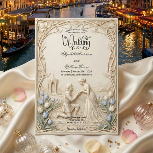 Art Nouveau Botanical Vine Proposal Wedding   招待状