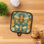Art Nouveau Bumble Bee Pot Holder 鍋敷き (トップダウン)