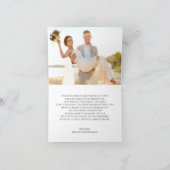 Art Nouveau Burgundy Pink Flower Wedding Photo サンキューカード (内部)