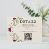 Art Nouveau Burgundy Pink Wedding Details Website  エンクロージャーカード (スタンド正面)