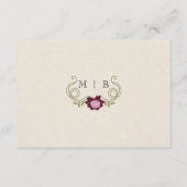 Art Nouveau Burgundy Pink Wedding Details Website  エンクロージャーカード (裏面)
