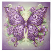 Art Nouveau Butterfly Pat#3 Wisteria ID1222 タイル (正面)