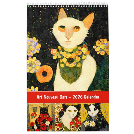 Art Nouveau Cats – 2026 Calendar   カレンダー (カバー)