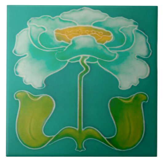 Art Nouveau ceramic firepkace Wall Tile タイル (正面)