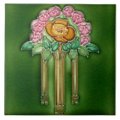 Art Nouveau Ceramic Fireplace Wall tile タイル (正面)