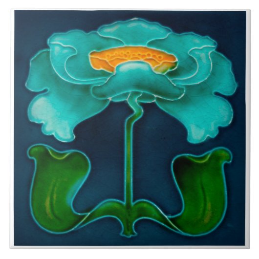 Art Nouveau Ceramic Fireplace Wall tile タイル (正面)