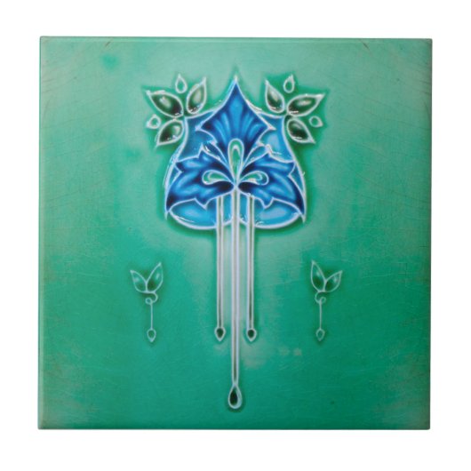 Art Nouveau Ceramic Fireplace Wall tile タイル (正面)