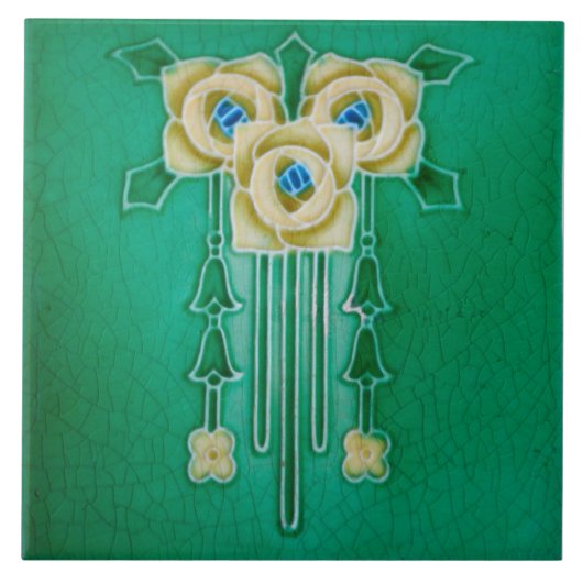 Art Nouveau Ceramic Fireplace Wall tile タイル (正面)