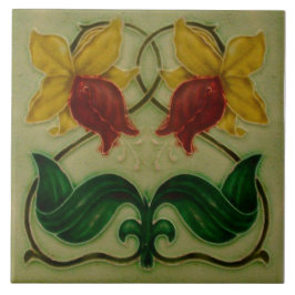 Art Nouveau ceramic fireplace wall tile タイル