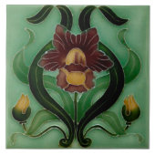 Art Nouveau Ceramic fireplace wall tile タイル (正面)