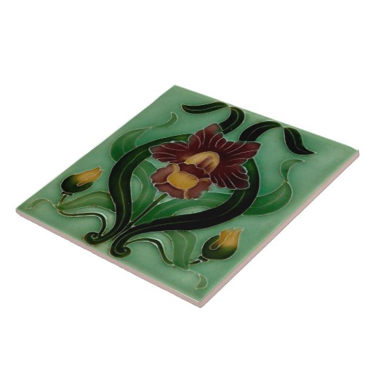 Art Nouveau Ceramic fireplace wall tile タイル (側面)