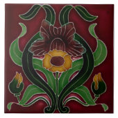 Art Nouveau Ceramic Fireplace Wall Tile タイル (正面)