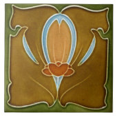Art nouveau ceramic fireplace wall tile murals タイル (正面)