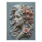 Art Nouveau Ceramic Portrait ポスター (正面)