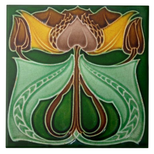 Art Nouveau ceramic tile タイル (正面)