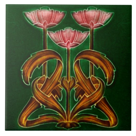 Art Nouveau Ceramic tile タイル (正面)