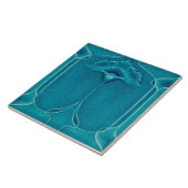 Art nouveau ceramic tile blue タイル (側面)