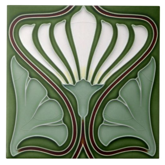 Art Nouveau Ceramic Wall fireplace Tile タイル (正面)