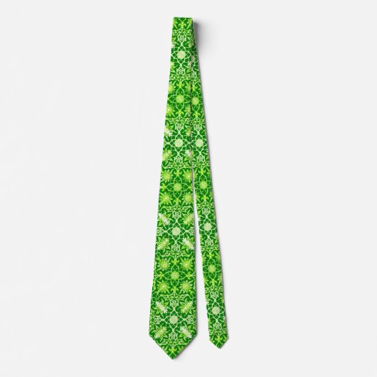 Art Nouveau Chinese Pattern - Emerald Green ネクタイ (正面)