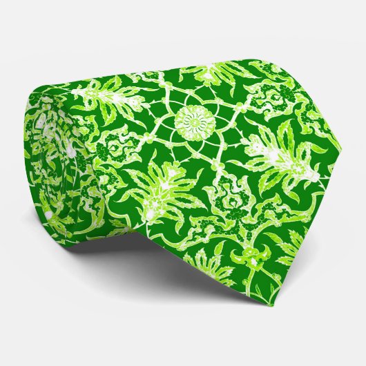 Art Nouveau Chinese Pattern - Emerald Green ネクタイ (ロール)