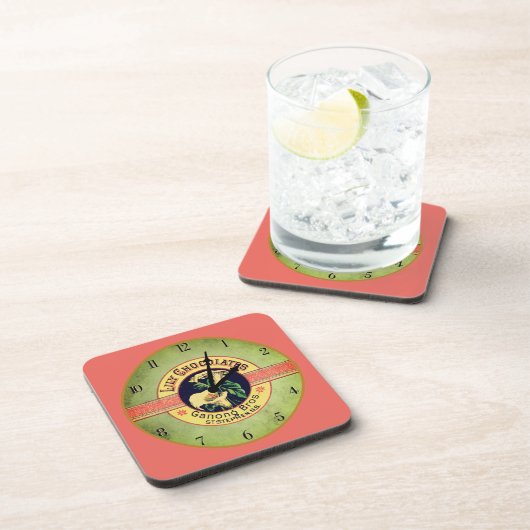 Art nouveau chocolate clock advertisement coaster コースター (右側)