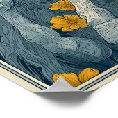 Art Nouveau Circus Poster in Blue and Yellow ポスター (角)