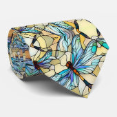 Art Nouveau Colorful Dragonfly Faux Stained Glass  ネクタイ (ロール)
