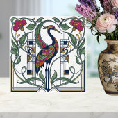 Art Nouveau Crane Floral Geometric Pattern Ceramic タイル