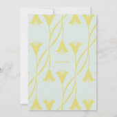 Art Nouveau Custom Color Floral Lily Wedding 招待状 (裏面)