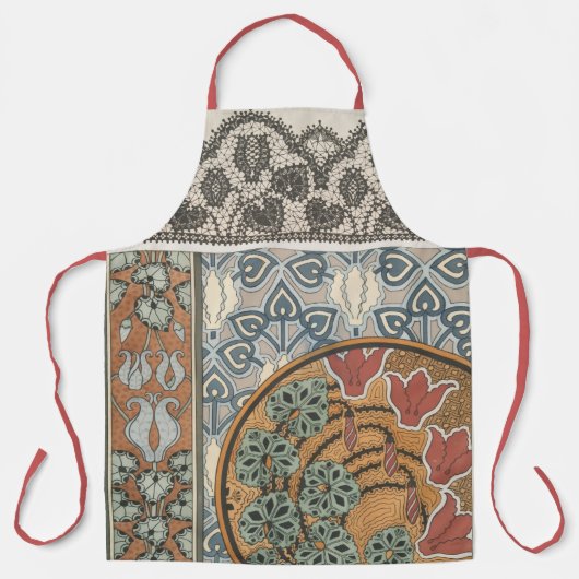 Art nouveau Cyclamen floral Eugene Grasset elegant エプロン (正面)