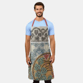 Art nouveau Cyclamen floral Eugene Grasset elegant エプロン (着用した状態)