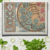 Art nouveau Cyclamen floral Eugene Grasset elegant キッチンタオル (折り畳み)