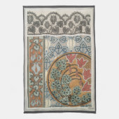 Art nouveau Cyclamen floral Eugene Grasset elegant キッチンタオル (縦)
