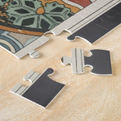 Art nouveau Cyclamen floral Eugene Grasset elegant ジグソーパズル (側面)