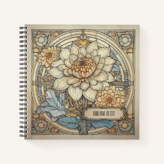 Art Nouveau Dahlia pinnata ノートブック (正面)