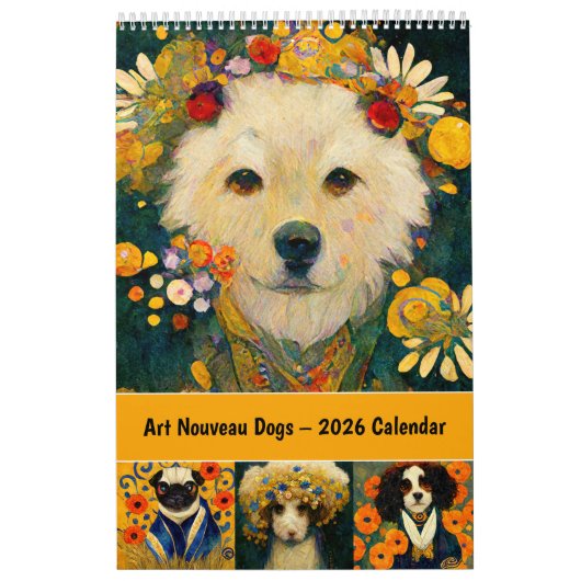 Art Nouveau Dogs – 2026 Calendar カレンダー (カバー)