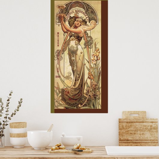 Art Nouveau Drink Advertisement ポスター (キッチン)