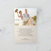 Art Nouveau Dusty Blue Navy Flower Wedding Photo サンキューカード (内部)