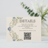 Art Nouveau Dusty Blue Wedding Details Website  エンクロージャーカード (スタンド正面)