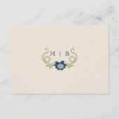 Art Nouveau Dusty Blue Wedding Details Website  エンクロージャーカード (裏面)