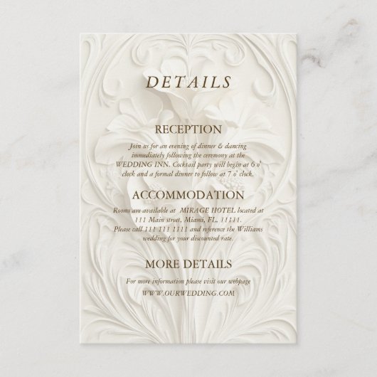 Art Nouveau Elegant Floral Details エンクロージャーカード (正面)