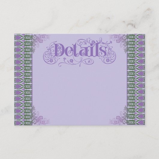 Art Nouveau Elegant Lilac Thistle Border エンクロージャーカード (正面)