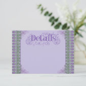 Art Nouveau Elegant Lilac Thistle Border エンクロージャーカード (スタンド正面)